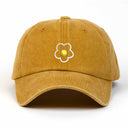 Çiçek Nakışlı Yıkamalı Şapka