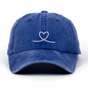 Kalp Nakışlı Yıkamalı Şapka