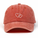 Kalpler Nakışlı Yıkamalı Şapka