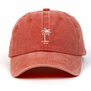 Palmiye Nakışlı Yıkamalı Şapka