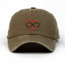 Sonsuz Kalp Nakışlı Yıkamalı Şapka