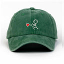 Çöp Adam Sağ Nakışlı Yıkamalı Şapka