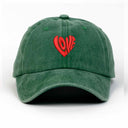 Love Kalp Nakışlı Yıkamalı Şapka