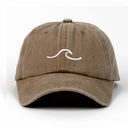 Dalga Nakışlı Yıkamalı Şapka