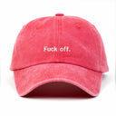 Fu*k Off Nakışlı Yıkamalı Şapka