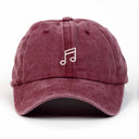 Nota Nakışlı Yıkamalı Şapka