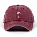 Palmiye Nakışlı Yıkamalı Şapka