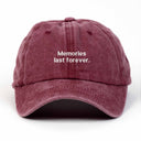 Memories Last Forever Nakışlı Yıkamalı Şapka