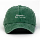 Memories Last Forever Nakışlı Yıkamalı Şapka