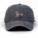 Çöp Adam Sol Nakışlı Yıkamalı Şapka