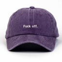 Fu*k Off Nakışlı Yıkamalı Şapka