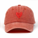 Love Kalp Nakışlı Yıkamalı Şapka