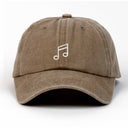 Nota Nakışlı Yıkamalı Şapka