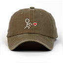 Çöp Adam Sol Nakışlı Yıkamalı Şapka