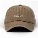 Fu*k Off Nakışlı Yıkamalı Şapka