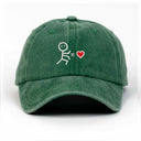 Çöp Adam Sol Nakışlı Yıkamalı Şapka