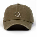 Kalpler Nakışlı Yıkamalı Şapka