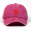 Love Kalp Nakışlı Yıkamalı Şapka