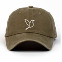 Kuş Nakışlı Yıkamalı Şapka