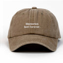 Memories Last Forever Nakışlı Yıkamalı Şapka