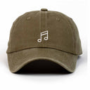 Nota Nakışlı Yıkamalı Şapka