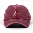 Çöp Adam Sol Nakışlı Yıkamalı Şapka