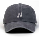 Nota Nakışlı Yıkamalı Şapka