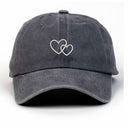 Kalpler Nakışlı Yıkamalı Şapka