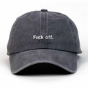 Fu*k Off Nakışlı Yıkamalı Şapka