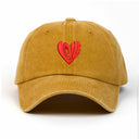 Love Kalp Nakışlı Yıkamalı Şapka