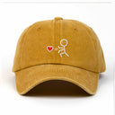 Çöp Adam Sağ Nakışlı Yıkamalı Şapka