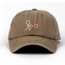 Çöp Adam Sol Nakışlı Yıkamalı Şapka