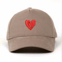 Love Kalp Nakışlı Gabardin Şapka