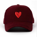 Love Kalp Nakışlı Gabardin Şapka