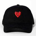 Love Kalp Nakışlı Gabardin Şapka