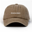 Amsterdam Nakışlı Yıkamalı Şapka