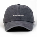 Amsterdam Nakışlı Yıkamalı Şapka