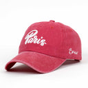 Paris Nakışlı Yıkamalı Şapka