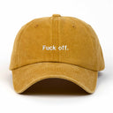 Fu*k Off Nakışlı Yıkamalı Şapka