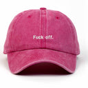 Fu*k Off Nakışlı Yıkamalı Şapka