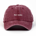 Not Today Nakışlı Yıkamalı Şapka