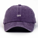 Off Nakışlı Yıkamalı Şapka