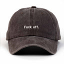Fu*k Off Nakışlı Yıkamalı Şapka