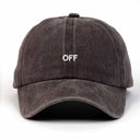 Off Nakışlı Yıkamalı Şapka