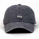 King Nakışlı Yıkamalı Şapka