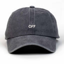 Off Nakışlı Yıkamalı Şapka