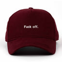 Fu*k Off Nakışlı Gabardin Şapka