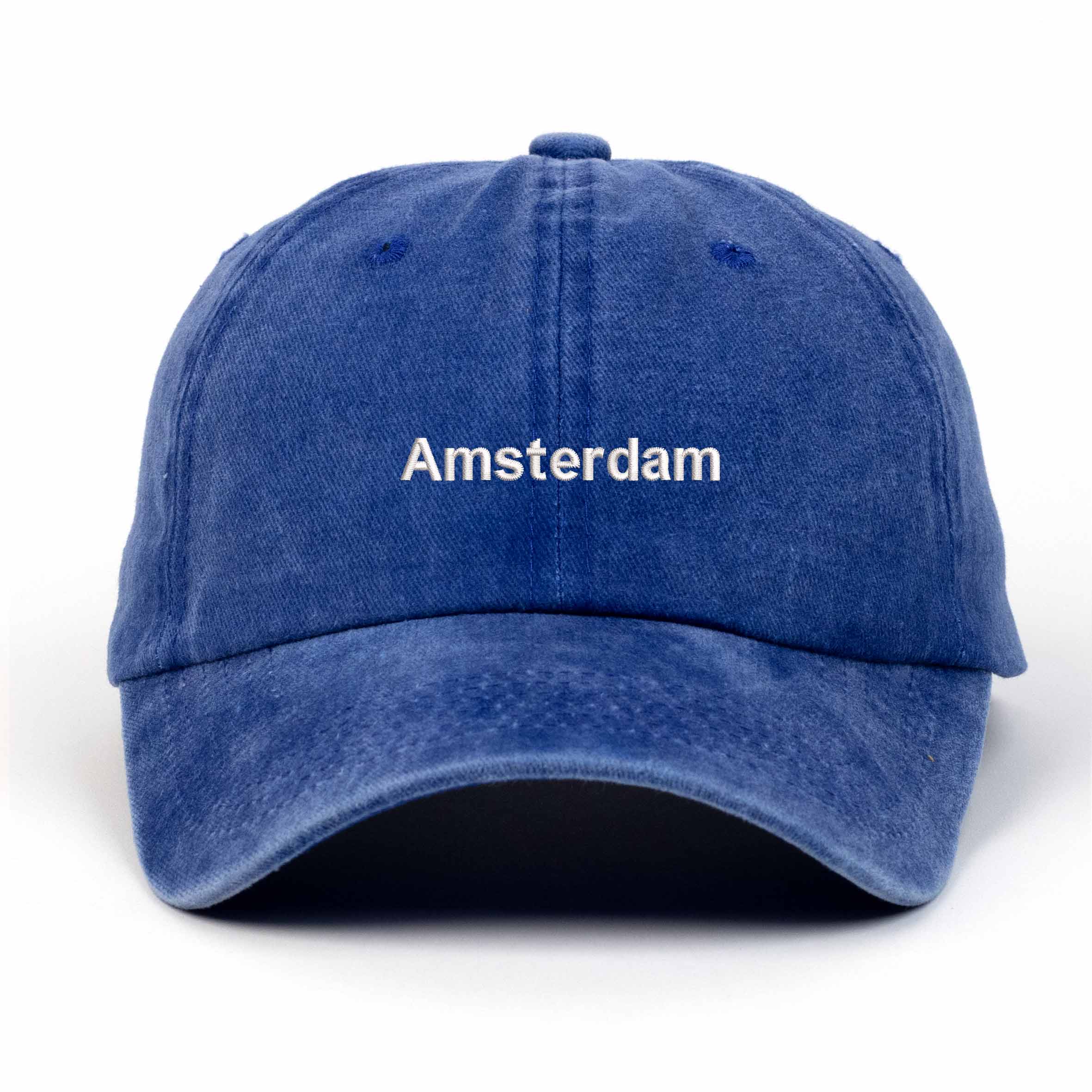 Amsterdam Nakışlı Yıkamalı Şapka