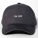 I'm Off Nakışlı Gabardin Şapka