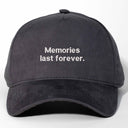 Memories Last Forever Nakışlı Gabardin Şapka